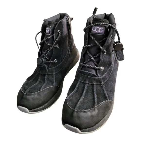 UGG Shoes Ugg Turlock Black Suede Leather Womens Waterproof